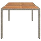 Garden Dining Table Grey 250 x 100 x 75 cm Poly rattan - Top-Down View