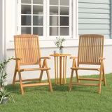 Reclining Folding Chairs 2 pcs Solid Wood Teak