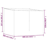 Gazebo Beige 3x3 m 180 g/m² Fabric and Steel - Low Angle