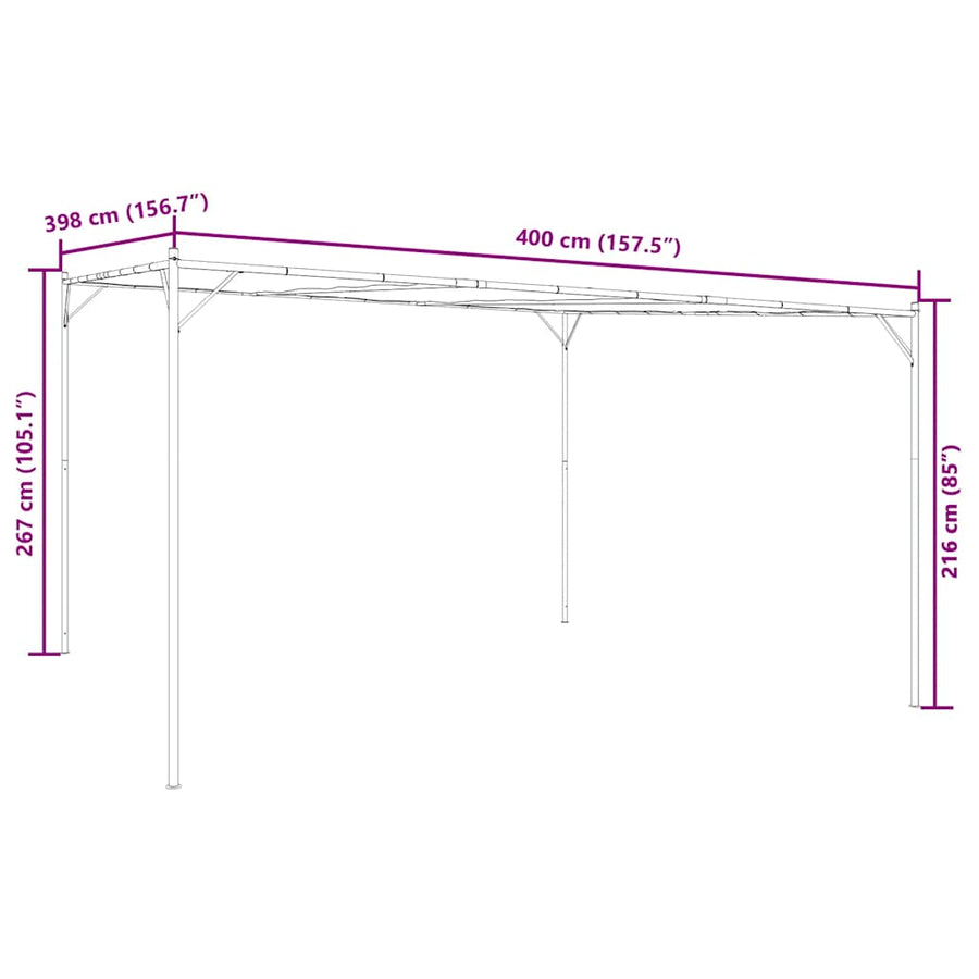 Gazebo Anthracite 4x4 m 180 g/m? Fabric and Steel