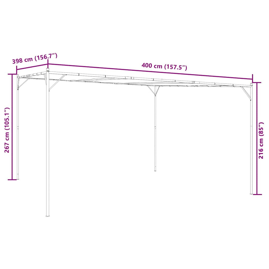 Gazebo Beige 4x4 m 180 g/m² Fabric and Steel