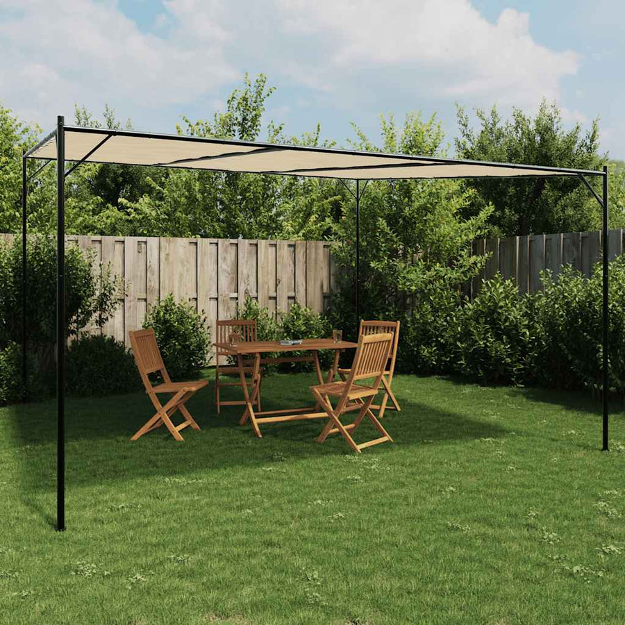 Gazebo Beige 4x4 m 180 g/m² Fabric and Steel