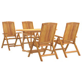 5 Piece Garden Dining Set Solid Wood Teak - Side View