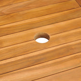 5 Piece Garden Dining Set Solid Wood Teak - Low Angle