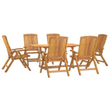 7 Piece Garden Dining Set Solid Wood Teak - Side View
