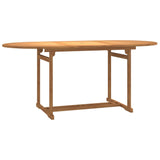 7 Piece Garden Dining Set Solid Wood Teak - 45-Degree Angle