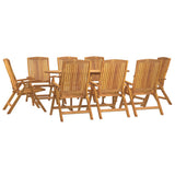 9 Piece Garden Dining Set Solid Wood Teak - Side View