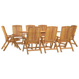 9 Piece Garden Dining Set Solid Wood Teak - Side View