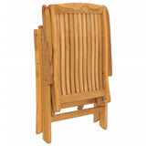 Reclining Garden Chairs 4 pcs Solid Wood Teak - 45-Degree Angle