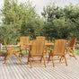 Reclining Folding Chairs 6 pcs Solid Wood Teak