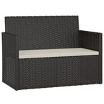 Garden Bench with Cushions Black 105 cm Poly Rattan