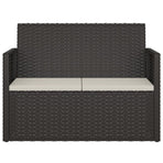 Garden Bench with Cushions Black 105 cm Poly Rattan