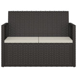 Garden Bench with Cushions Black 105 cm Poly Rattan - Top-Down View