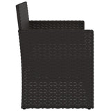 Garden Bench with Cushions Black 105 cm Poly Rattan