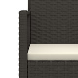 Garden Bench with Cushions Black 105 cm Poly Rattan - Close-Up Angle