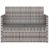Garden Bench with Cushions Grey 105 cm Poly Rattan - Top-Down View