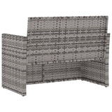 Garden Bench with Cushions Grey 105 cm Poly Rattan - Rear View