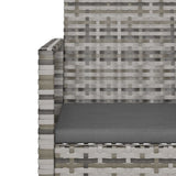 Garden Bench with Cushions Grey 105 cm Poly Rattan - Close-Up Angle