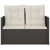 Garden Bench with Cushions Black 105 cm Poly Rattan