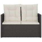 Garden Bench with Cushions Black 105 cm Poly Rattan
