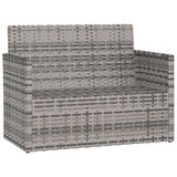 Garden Bench with Cushions Grey 105 cm Poly Rattan - Side View