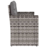 Garden Bench with Cushions Grey 105 cm Poly Rattan - 45-Degree Angle