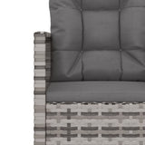 Garden Bench with Cushions Grey 105 cm Poly Rattan