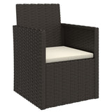 Garden Armchair with Cushion Black Poly Rattan - Front View