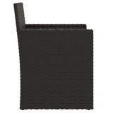 Garden Armchair with Cushion Black Poly Rattan - 45-Degree Angle