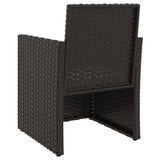 Garden Armchair with Cushion Black Poly Rattan - Rear View