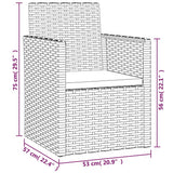 Garden Armchair with Cushion Black Poly Rattan - Low Angle