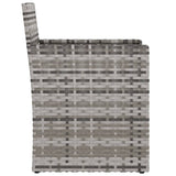 Garden Armchair with Cushion Grey Poly Rattan - 45-Degree Angle