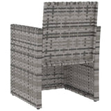 Garden Armchair with Cushion Grey Poly Rattan - Rear View