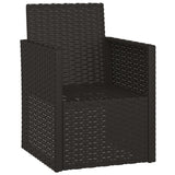 Garden Armchair with Cushions Black Poly Rattan - Side View