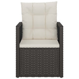 Garden Armchair with Cushions Black Poly Rattan - Top-Down View