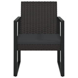 Garden Armchair with Cushion Black Poly Rattan - Side View