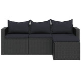 Garden Lounge Set Black Poly Rattan - Top-Down View