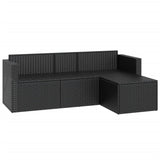 Garden Lounge Set Black Poly Rattan - 45-Degree Angle