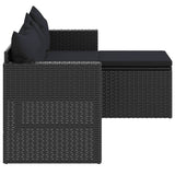 Garden Lounge Set Black Poly Rattan - Rear View