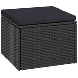 Garden Lounge Set Black Poly Rattan - Extra Image