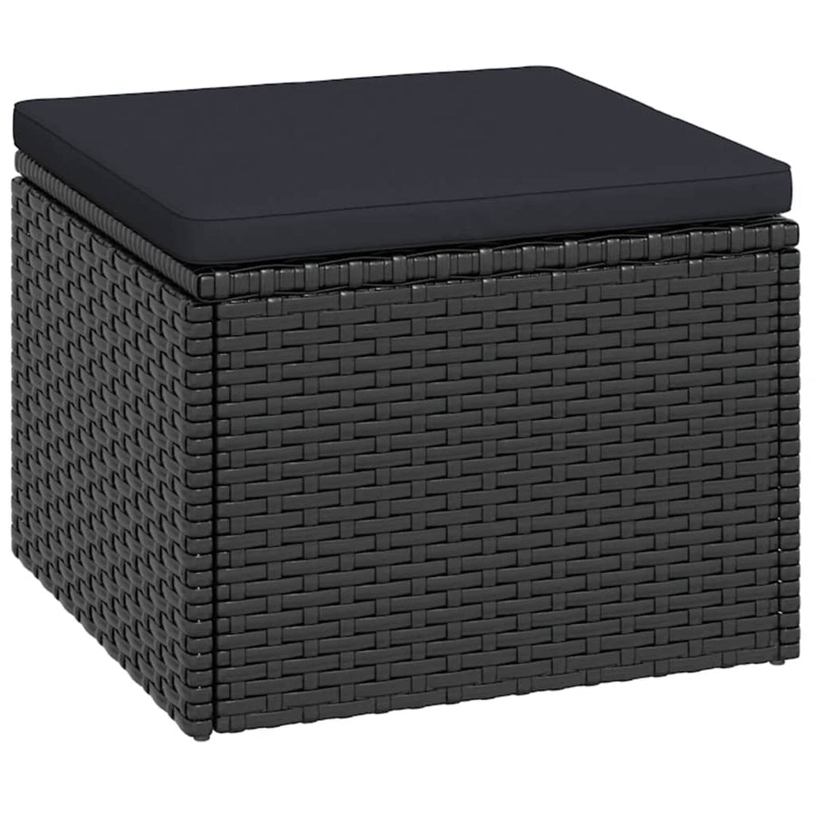 Garden Lounge Set Black Poly Rattan