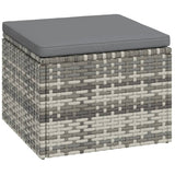 3 Piece Garden Lounge Set with Cushions Grey Poly Rattan