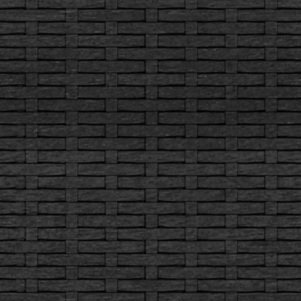 Garden Middle Sofas with Cushions 2 pcs Black Poly Rattan
