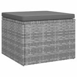 3-Seater Garden Sofa with Roof and Footstool Grey Poly Rattan - Rear View