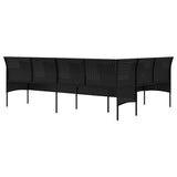 L-shaped Garden Sofa with Cushions Black Poly Rattan - 45-Degree Angle