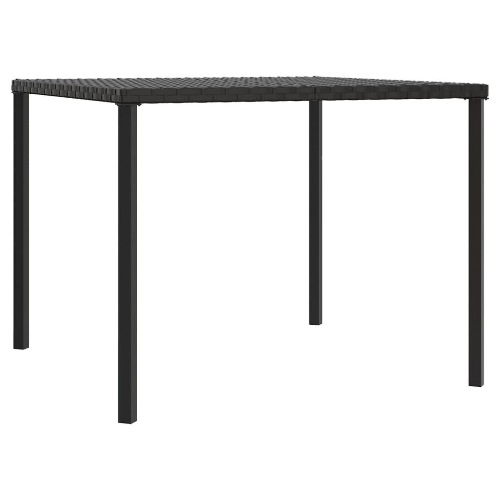 2 Piece Garden Dining Set with Cushions Black Poly Rattan