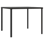 2 Piece Garden Dining Set with Cushions Black Poly Rattan