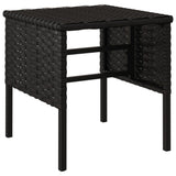 Garden Footstools with Cushions 4 pcs Black Poly Rattan - Top-Down View