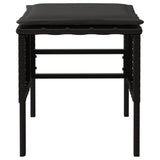 Garden Footstools with Cushions 4 pcs Black Poly Rattan - 45-Degree Angle