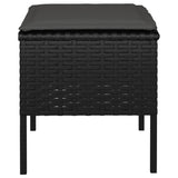 Garden Footstools with Cushions 4 pcs Black Poly Rattan